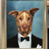 framed dog in tuxedo