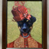framed victorian dog painting