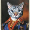 grey cat czar pet painting splendid beast