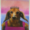 princess dog oil painting