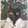 painting of a cat scientist