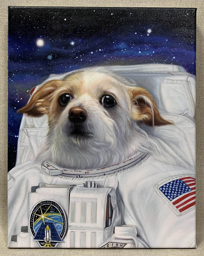 astronaut dog artwork