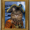 framed pirate cat painting