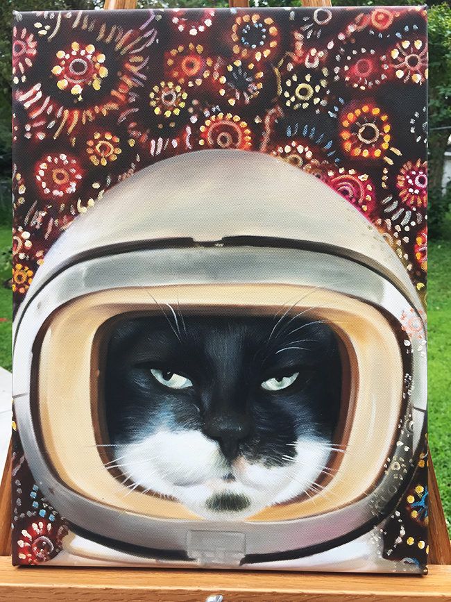 space cadet cat portrait