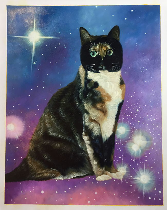 sparkles painting of cat