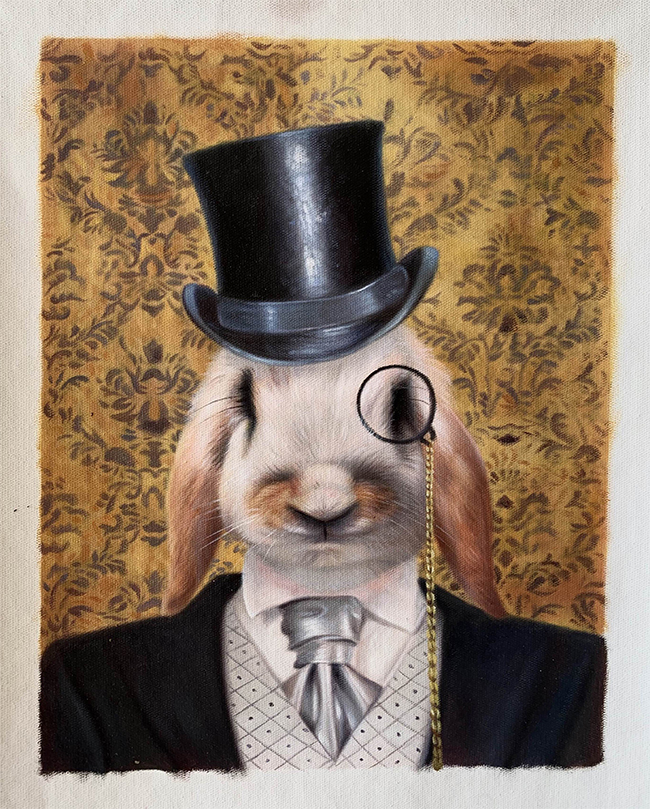 aristocrat rabbit painting