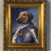 monarch dog painting in gold frame