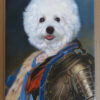 monarch white dog custom painting