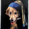 pearl earring painting with dog
