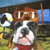 pilot artwork with dog