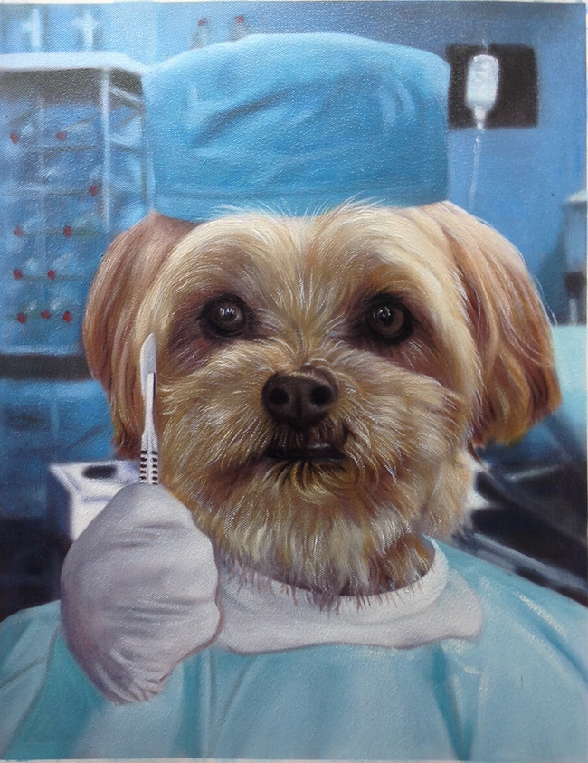 surgeon painting custom dog art