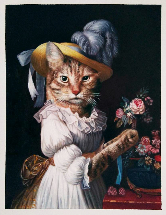 marie antoinette painting with cat