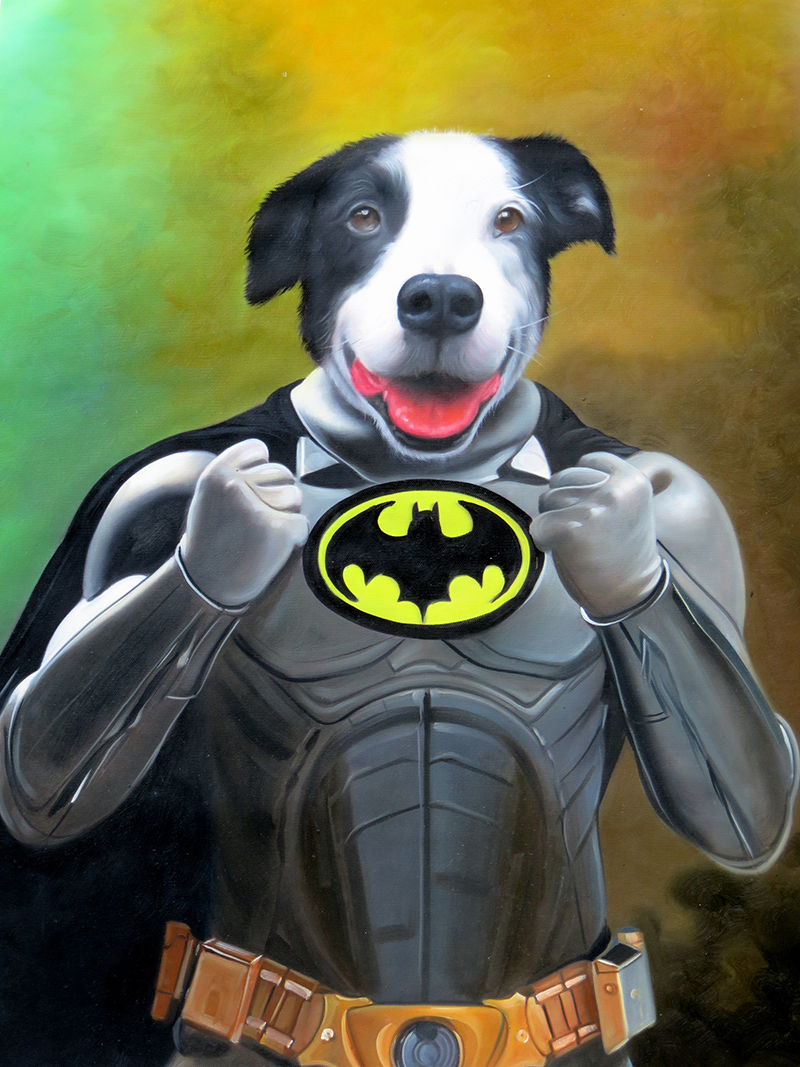 Batman Dog Painting
