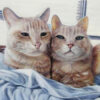 photo to painting recreation with two cats